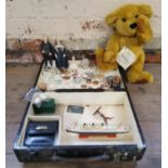 A Snugglesome jointed bear; dolls house accessories
