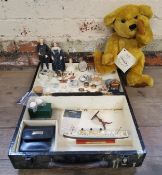 A Snugglesome jointed bear; dolls house accessories