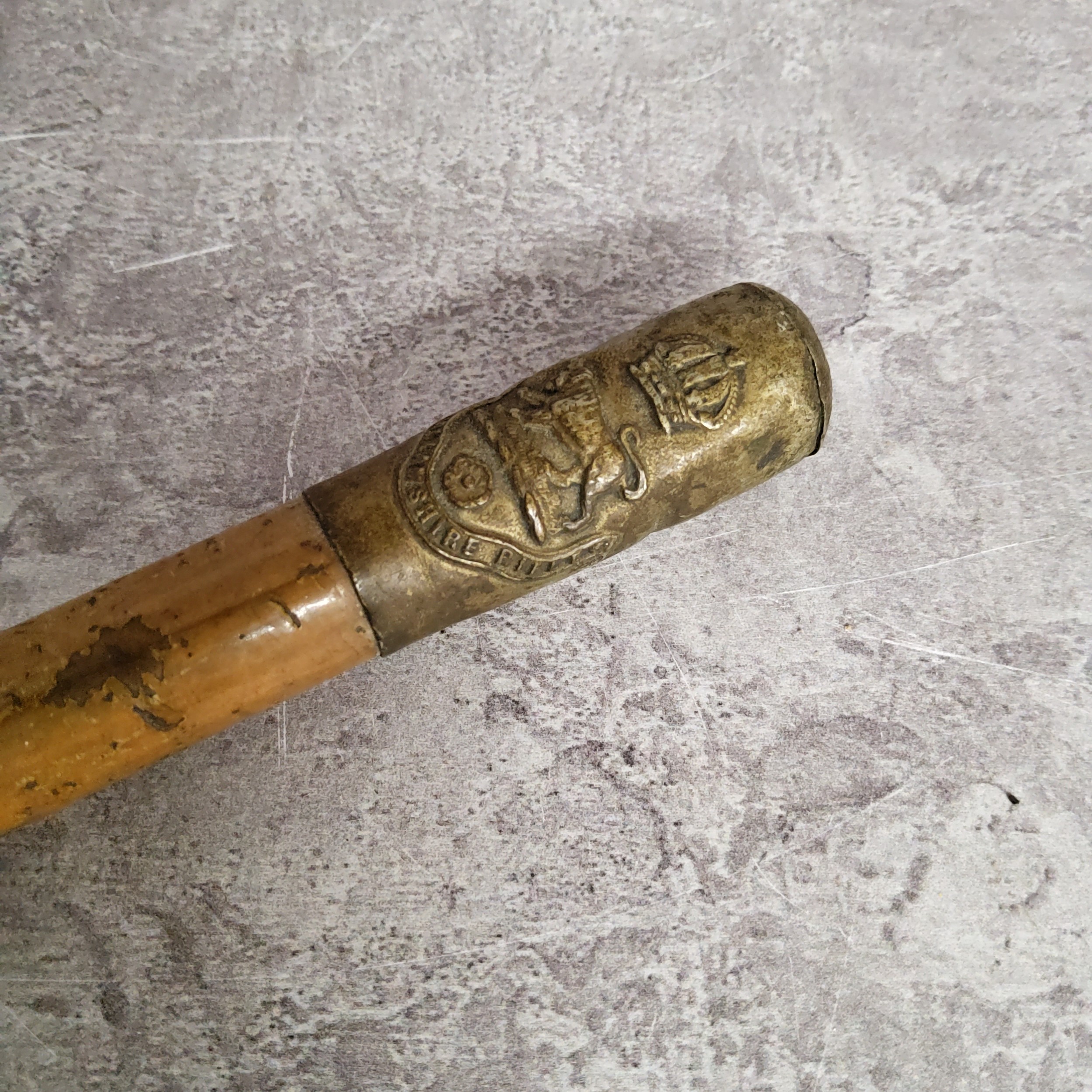 Militaria - a Hallamshire Rifles swagger stick - Image 4 of 4