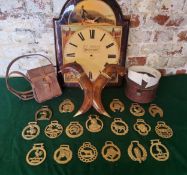 Boxes & Objects - a Collar Box containing various period collars; a military rigid leather binocular