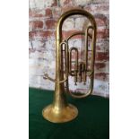 Brass euphonium, manufactured by Corton Height 60cm