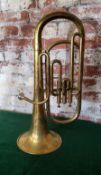 Brass euphonium, manufactured by Corton Height 60cm