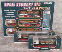 Corgi Eddie Stobart Ltd including 60008 Truck set & Playmat comprising Scania & ERF Cabs & three