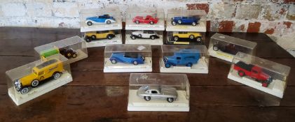 Solido including 4506 Ferrari 250 GTO 1963; 4502 Mercedes 300SL; 14031 Delage D 8/120; Panhard-