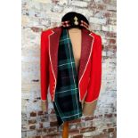 A Royal Fusiliers Officers Mess Dress complete with side cap, MacDonald of the Isles tartan