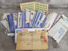 Postal History - collection of Express air mail envelopes with contents, mainly Zambian stamps; an