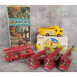 Corgi 1127 Bedford Simon Snorkel Fire Engine - red, silver platforms, yellow plastic basket and