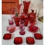 Cranberry Glass - Victorian, Edwardian and later cranberry glass examples