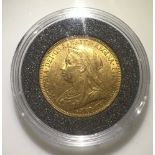 1893 Queen Victoria veiled head gold sovereign