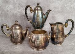 Fratelli Broggi, Milano, an unusual Italian silver plated bachelor's four piece, with naval interest