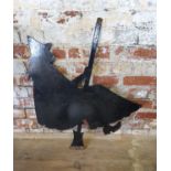 Architectural Salvage - a large weathervane fragment of a witch on her broom silhouette  74cm