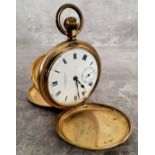 A Thos. Russell & Son, Liverpool full hunter pocket watch, 10 jewel movment signed, white enamel