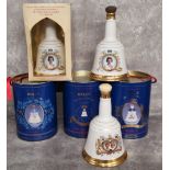 Whisky - Three Bell's Commemoratve Royal Decanters dated 1988, 1990 entitled Queen Mother and