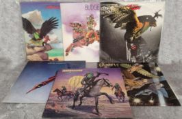 Budgie vinyl LPs including Budgie MCA Records MKPS 2018, 1971; Never Turn Your Back On A Friend, MCA