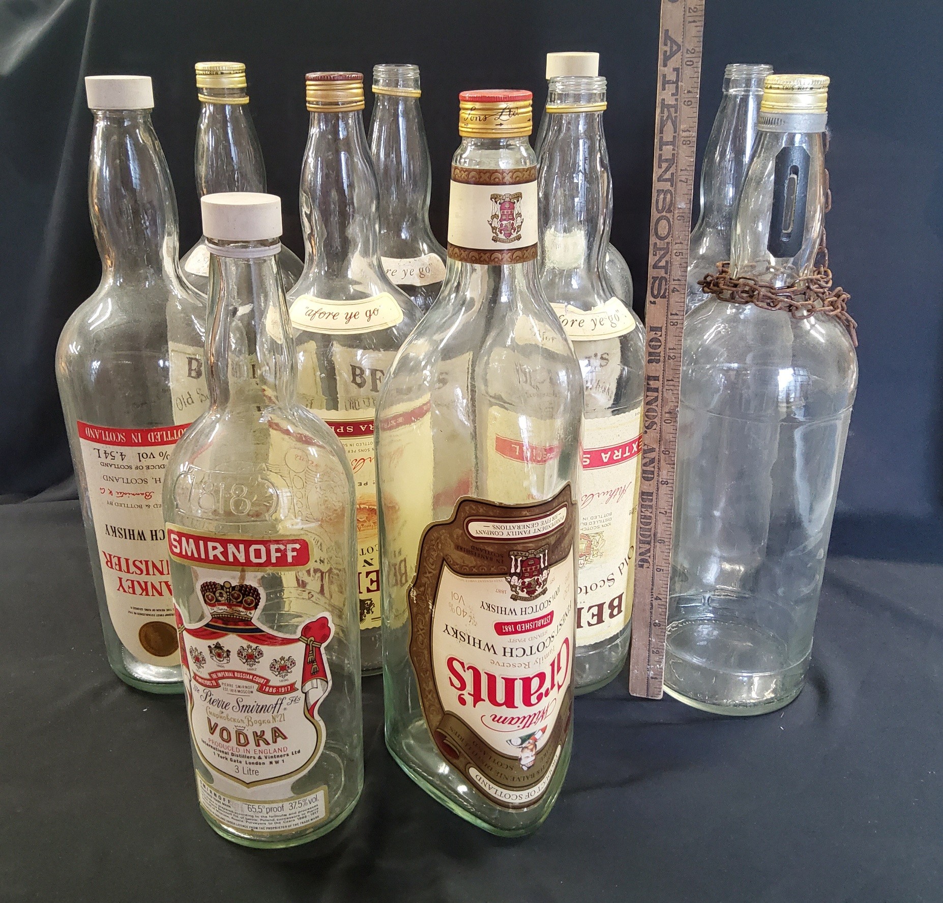 Advertisement- nine large 4.5l whisky bottles, including Bells, Grants, Hankey Bannister, one - Image 2 of 2