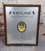 Breweriana - a vintage pictorial advertising pub mirror 'H.B. Clark' of Clark's Brewery, framed,