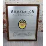 Breweriana - a vintage pictorial advertising pub mirror 'H.B. Clark' of Clark's Brewery, framed,