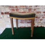 A Queen Elizabeth II Coronation limed oak stool, original upholstery & gold braiding, stamped with a