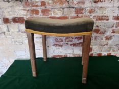 A Queen Elizabeth II Coronation limed oak stool, original upholstery & gold braiding, stamped with a