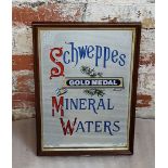 Breweryana - Advertisement - A Schweppes advertising wall mirror, Gold Medal Mineral Waters, framed,