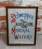 Breweryana - Advertisement - A Schweppes advertising wall mirror, Gold Medal Mineral Waters, framed,