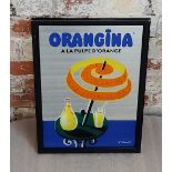 Advertising - a framed Orangina mirror