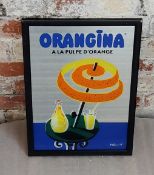 Advertising - a framed Orangina mirror