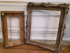 Attic Finds - two 19th Century decorative gilt frames, found above the ballroom, A/F (as found)
