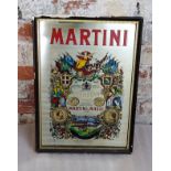 Breweriana - a framed Martini mirror, framed
