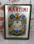 Breweriana - a framed Martini mirror, framed