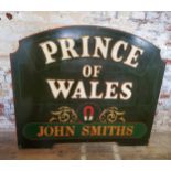 A John Smiths brewery advertisement pub sign ' Price of Wales ' original large exterior wall sign, A