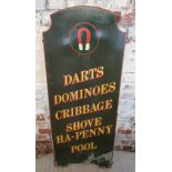 A large John Smith's brewery / pub advertising board, hand painted and gold leaf type stating  '
