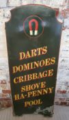 A large John Smith's brewery / pub advertising board, hand painted and gold leaf type stating  '