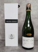 A 2005 Michel Gonet Champagne Blanc de Blans Grand Cru Eleve en fut de Chene, rope muselet, wax