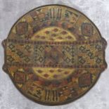 The Americas - an early earthenware Pre Columbian type spice weighing scale plate decorated with