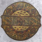 The Americas - an early earthenware Pre Columbian type spice weighing scale plate decorated with