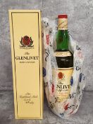 A bottle of Glenlivet Pure Single Malt Scotch Whisky, aged 12 Year, excellent condition.