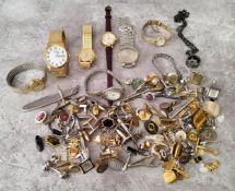 Gentleman's Effects - various early 20th century and later cufflinks; badges watches; etc qty