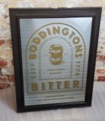 A large vintage Boddingtons Bitter 'The Cream of Manchester' pictorial advertising pub mirror