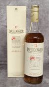 A bottle of Inchgower Single Highland Scotch Whisky, aged 12 years. 75cl, boxed. Excellent