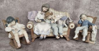 Lladro figure "Big Sister", blue mark, impressed no.5735, H18cm; "Nap Time", model no: 5448 and "All