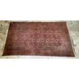 A 19th century Afghan Ersari Fil Pai rug with classic geometric patterned border with central