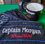 A Captain Morgan The Original Rum ice bucket by ''SUPAICE' with a collection of Captain Morgan bar