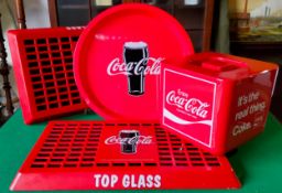Advertisement - Coca-Cola drip trays; Coke 'It's The Real Thing' serving tray and ice bucket (4)
