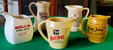 Whisky Advertisement - a pictorial White Horse Fine Old Scotch Whisky water jug by Wade, white horse