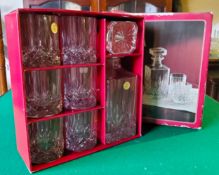 Royal Crystal decanter and glass set. Excellent Condition.