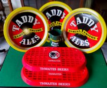 Thwaites drip trays in mint condition; Three Taddy Ales and an Everards Fine Beer water jug by