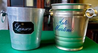 A vintage Lanson champagne bucket and an Asti Martini ice bucket (2)