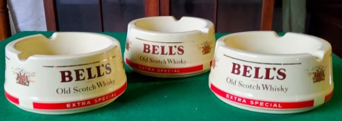 Three Bell's Old Scotch Whisky 'Extra Special' ashtrays by Wade PDM