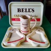 Bell's - New Old Stock - Bell's Extra Special novelty bell shaped ashtray by Wade, water jug,